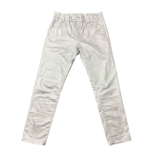 Bevy Flog Pants Womens White Gold Snake Print Dafna Pull On Mid Rise Stretch Siz - Picture 1 of 7